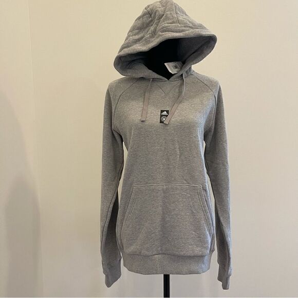 Men's Charlotte FC adidas Heathered Gray Travel Raglan Pullover Hoodie - Picture 3 of 10